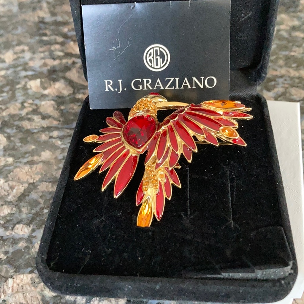 RJGraziano Figural Bird Of Paradise Brooch 85$